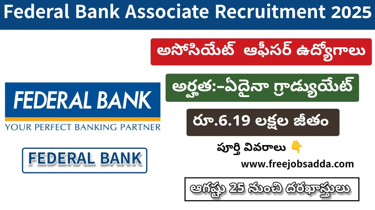Federal Bank Associate Officer Recruitment 2025 for Sales – Apply Online for Bank Jobs